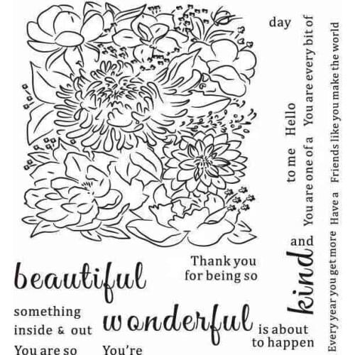 Flower Transparent Clear Stamps for DIY Scrapbooking/Card Making/Kids Christmas Fun Decoration Supplies