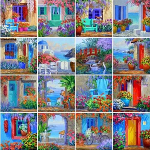 EverShine 5D Diamond Painting Full drill square Landscape Diamond Embroidery Mosaic Cross stitch Home Rhinestones art