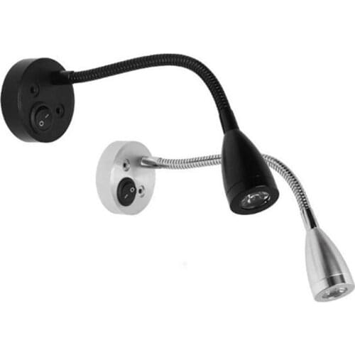 Gooseneck RV Reading Lamp 3W 12V Bedside Wall Lamp, Used For Reading, Ships, Yachts And Caravans, RVs