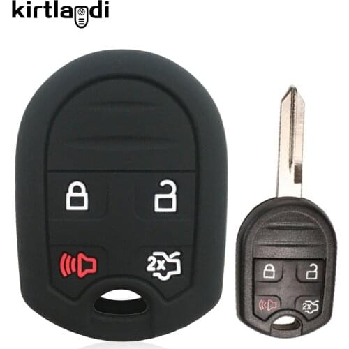 Kirtlandi Silicone Key Case Cover for Ford Explorer V 5 Edge Ranger Windstar Expedition Mustang Remote Key Holder Keychian Fob