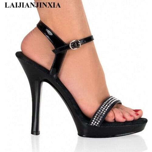 LAIJIANJINXIA New Women Dancer Shoes 13 CM High-heeled Shoes Night Club Pole Dancing Shoes Sexy Dance Shoes Thin Heels Sandals