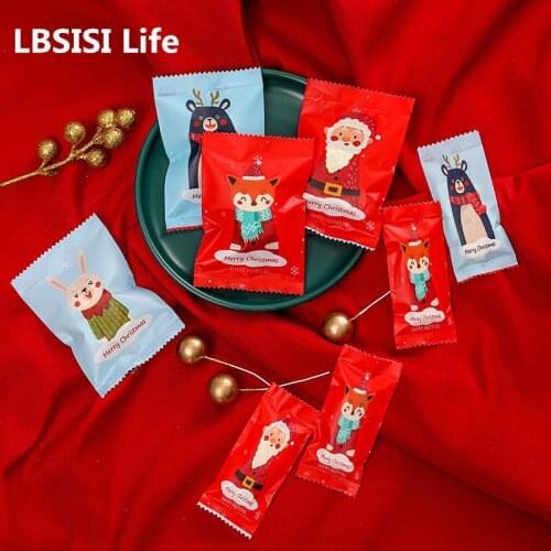 LBSISI Life100pcs Red Main Image Chocolate Cookie Snow Flakes Machine Hot Seal For Wedding Favors Candy Packing Bags