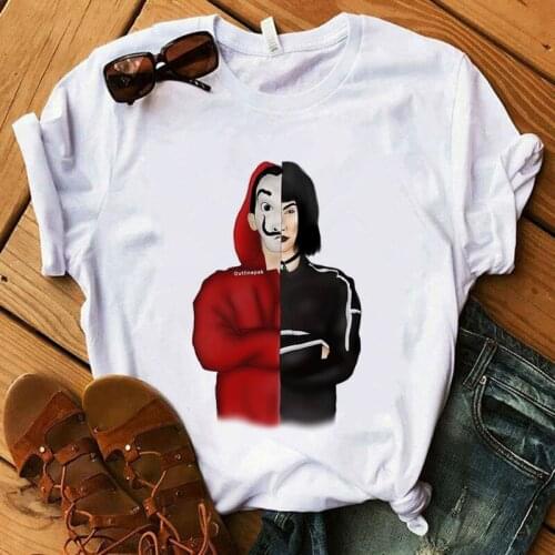 Summer Women T Shirt La Casa De Papel Tshirt Female White Printed Street Style T-shirt Money Heist Funny Tee Top Clothes T-shirt