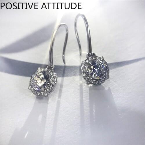 2020 New Flower Shaped Shiny Zirconia Women Earrings Wedding Party Prom Girlfriend Pop Jewelry Gift