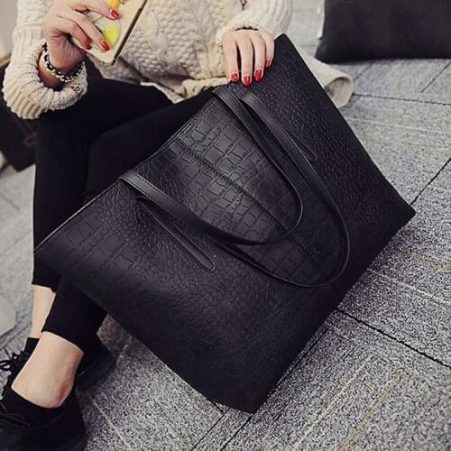 2021 ladies new PU leather solid color shoulder bag women bag shoulder bag ladies handbag simple big bag women