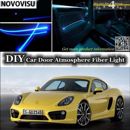 NOVOVISU For Porsche Cayman 987C 981C interior Ambient Light Atmosphere Fiber Optic Band Lights Inside Door Panel illumination