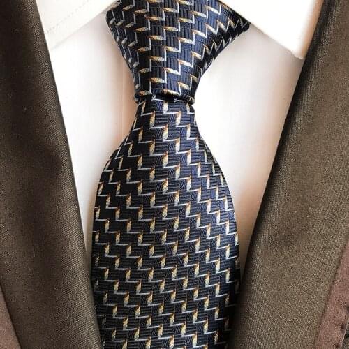 New Design 8cm High-end 100% Silk Dyed Tie Silk Tie Fashion Classic Mens Jacquard Woven 100% Silk Mens Tie Necktie