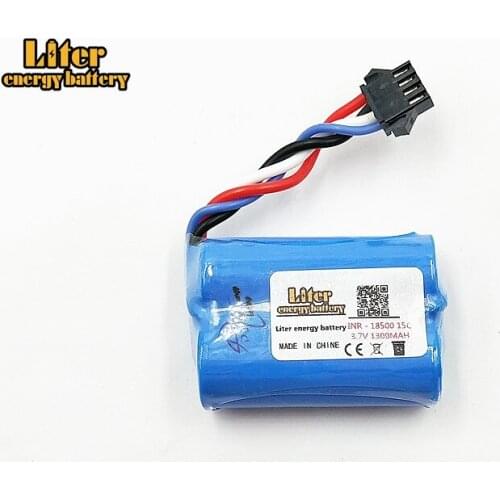Upgrade 3.7V 1300mAh 18500 Lipo battery For UDI 001 UDI001 Huanqi 960 Remote control boat speedboat With SM-4P Plug