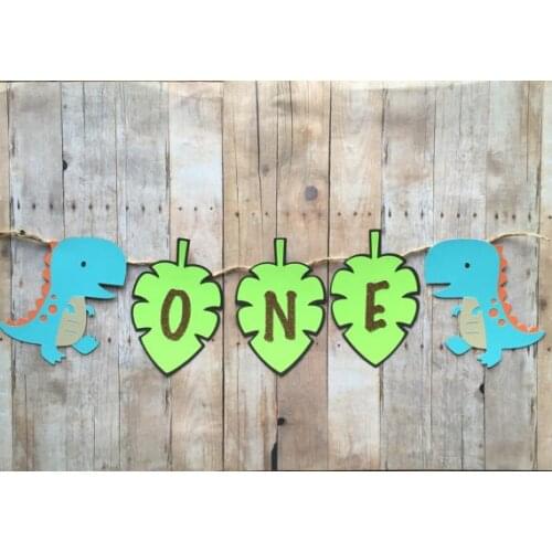 Personalized age Dinosuar first birthday party high chair Banners baby shower buntings nursery room garlands photo booth