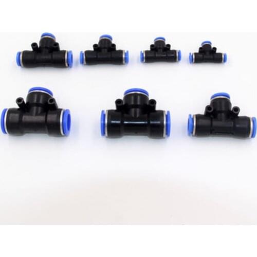 PE 1PCS 4-16MM Pneumatic Fitting For Push In Tee 3-Way Fitting Plastic Pipe Air/Water Hose and Tube Connector Quick Fitting