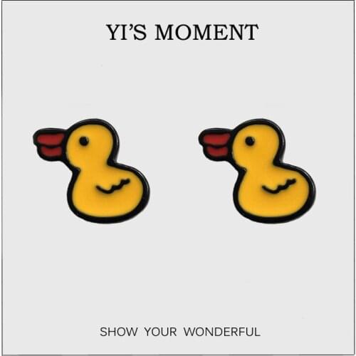 Birthday Gift Enamel Animal Jewelry Giant rubber duck Earrings Women Earing for kids