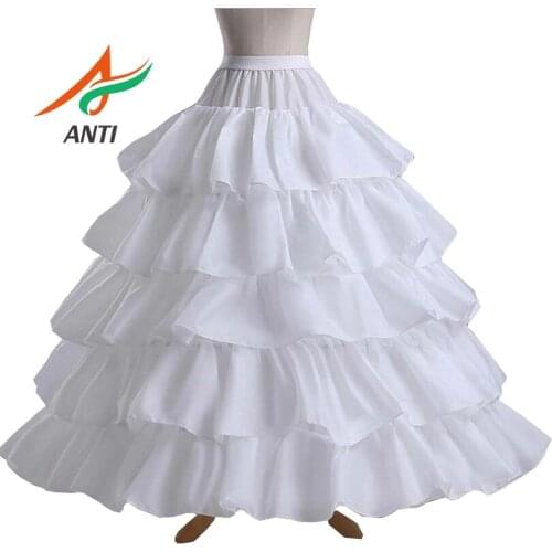 ANTI 4 Hoops 5 Layers Ball Gown Petticoats Black Petticoat Crinoline Underskirt Big Ruffle Wedding Accessories Tulle Underskirts