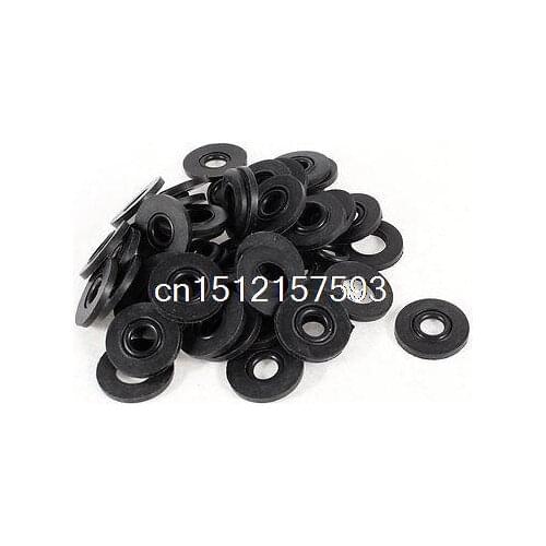50pcs Black Round Shaped 18mm x 10mm x 2mm Rubber Sealed Washer