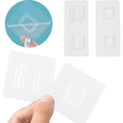 Self Adhesive Wall Hooks Double-sided Wall Holder Transparent Hooks Suction Cup Wall Storage Hook For Bathroom Kitchen Wall Hook