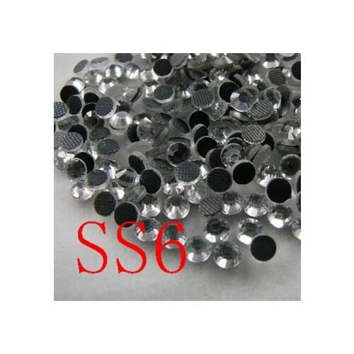 DMC Hotfix Rhinestone clear white colour Size ss6(1.9-2mm) 1440pcs/ag Flat back rhinestone with glue for shoes dress accessaries
