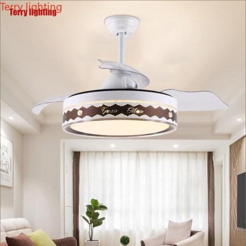 LED Invisible Fan Light With Remote Control Modern Ceiling Fan Lamps for Dining Room Living Room Home Lighting Lamp
