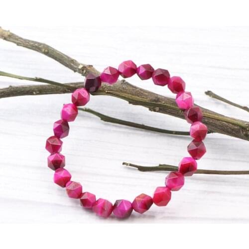 High Quality Charms Bracelet Fashion Natural Tiger Eyes Stone Beads 8mm Luxury Beaded Bracelets Bangles Gifts Jewelry 7.5" B217