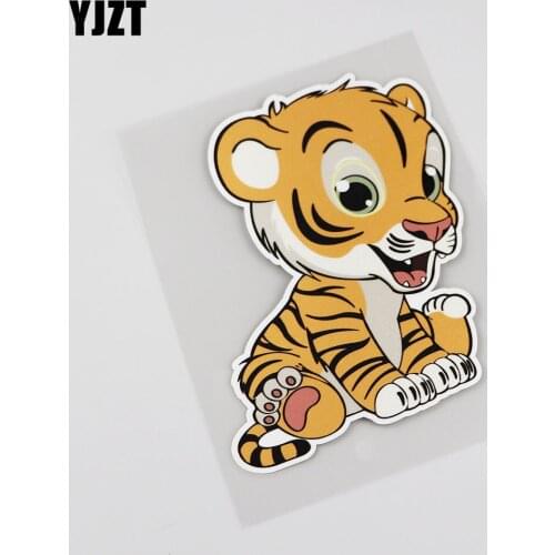 YJZT 11.3CMX13.6CM Lovely Forest overlords are fierce tigers Car Sticker 13B-0069