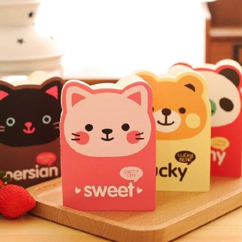 2 Pcs 12 X 8.5cm Mini Kawaii Animal Cute Notebook Cartoon Note Book Small School Supplies For Kids korean papelaria