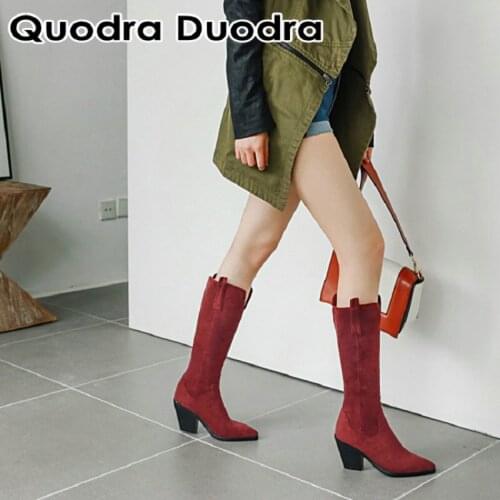 Slip-on Women boots new winter/Autumn Warm Plush Over the knee high Boots Flock black cowgirl riding equestrian woman boots