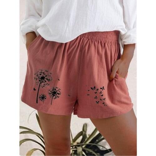 Leosoxs 2021 Summer New Fashion All-match Casual Womens Shorts Wide Feet Loose Print Empire Ladies Short Pants Large Size 5XL