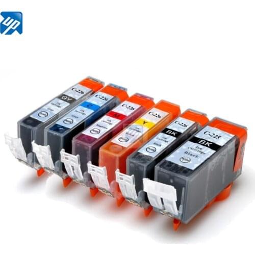 12 X pgi225 PGI-225 ink cartridges For Canon PIXMA MG6120 MG6220 MG8220 MG8120 MG8120B printer full ink PGI 225 CLI 226 GY