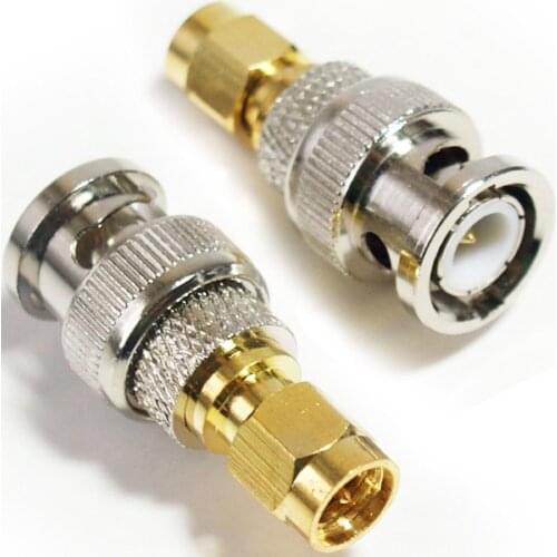 20pcs BNC Male coax RF TO Gold Plated SMA Male adapter Plug connector for Antenna WiFi Router Coaxial Cable