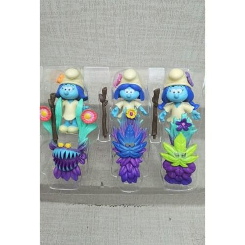 3pcs Disney girl doll furnishing articles Smurfs action Action Figure Dolls Vinyl Classic Toys for Kids Birthday New Gifts