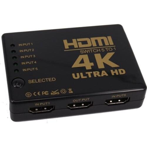4K HD Video HDMI Switcher 5 in 1 out with remote control
