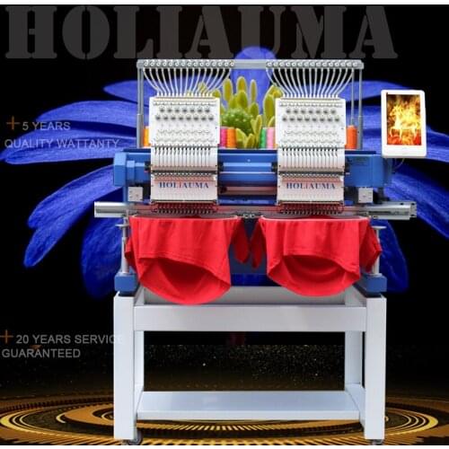5 years warranty!Hot Sale Japan USA 2 head Servo Tubular Computerized 2head Logo 10/15 Needle Embroidery Machine Home Use