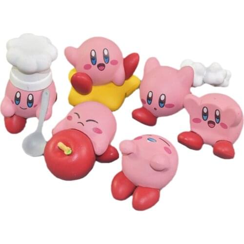 6Pcs/Suit Kirbys Figure Kawaii Anime Figure Cute Surprise Dolls Blind Box kirbys Mirror Maze Model Kids Toys For Girls Gift