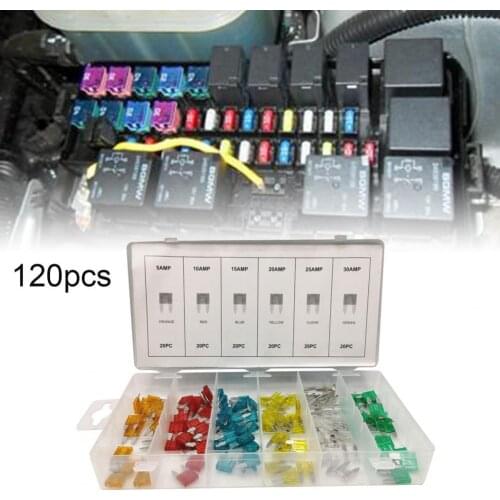 60% Dropshipping!120Pcs Blade Fuse Mini Heat-resistant PVC Universal Car Fuse Set for Car