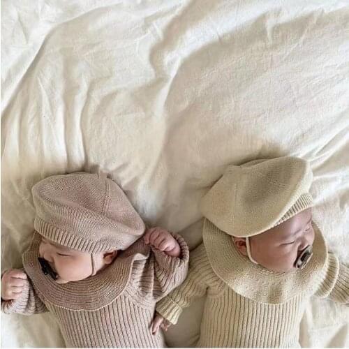 8895 Baby Wool Beret Exotic Knitted Cute Out Of The Street Hat Baby Girls Beret Hat Baby Photography Props 0-4Year Toddler Hat