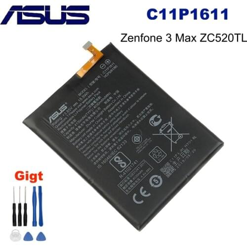 ASUS Original Battery C11P1611 High Capacity 4130mAh For ASUS Zenfone 3 Max Z3 Max ZC520TL X008DB 3 X008 X008D Z01B +Free Tools