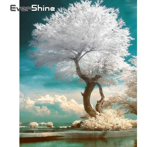EverShine Diamond Painting 5D DIY Tree Diamond Embroidery Full Square Landscape Cross Stitch Mosaic Handmade Hobby