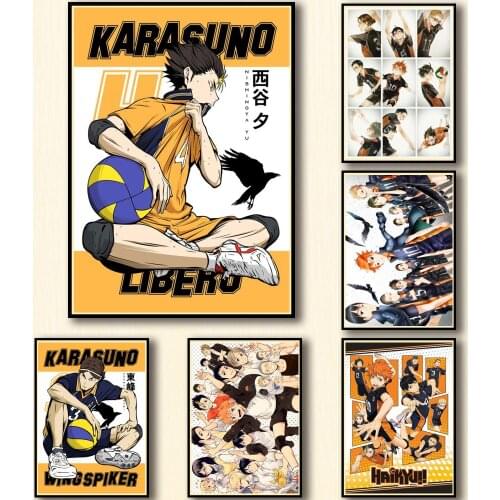Anime Haikyuu!! Whitepaper Posters And Print Cartoon Wall Art Home Decor Canvas Painting Funny For Coffee House Bar Decoration