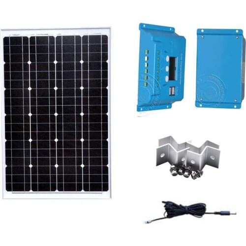 Solar Panel Car 12v 60w Solar Charge Controller 12v/24v 10A LED Waterproof Solar Battery Charger Fan Camping Car LM