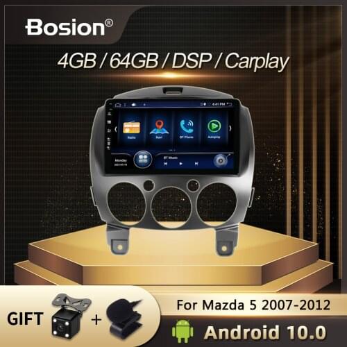 Bosion Android 10 Car DVD Multimedia Player For Mazda 2 2007-2012 GPS Navigation IPS DSP 4GB+64GB Car Radios 2din 2 din NO DVD