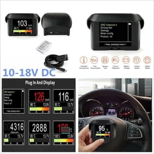 Car Vehicle Head-Up Display OBD OBD2 Smart Digital Trip Computer LCD Display Fault Code Multi-Function Meter