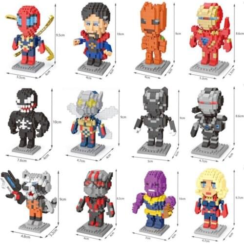 Marvel Big Figures Building Block Super Hero Thanos Hulk Iron Spider man Hulk Black Panther Croc Bane Venom Toys For Kids