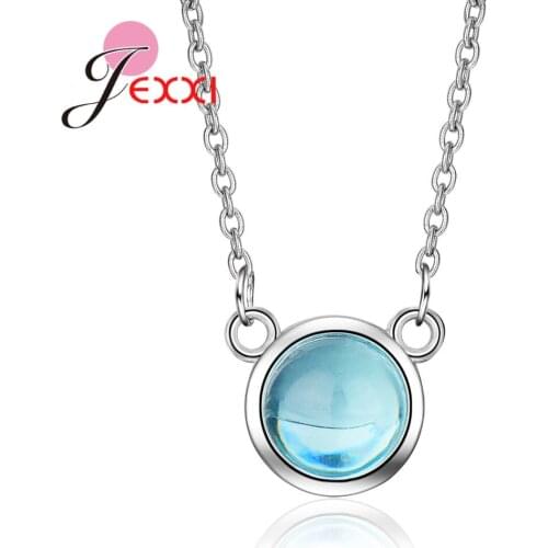 Fashion Cute Round Pendant Necklace Sterling 925 Sterling Silver Jewelry Casual Sweet Style Gifts For Girl Sisters Daughter Hot