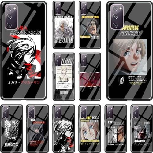 Phone Case for Samsung S20 FE S21 Ultra S10 S9 S8 Plus Shell for Galaxy Note 20 Lite Glass Cover Attack On Titan Levi Ackerman