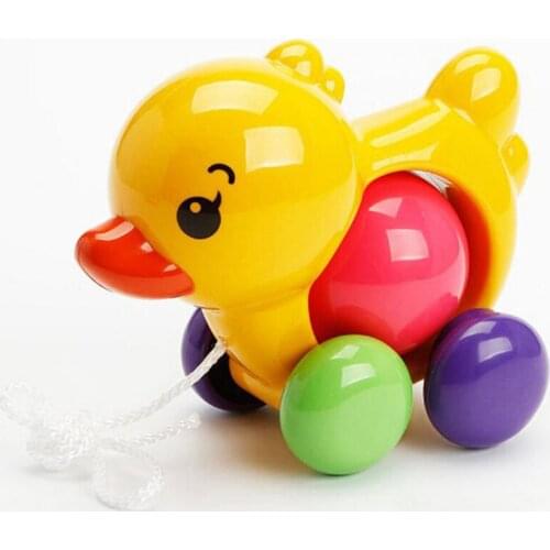 Toddler Kids Baby Toys Traditional Pull Along Duck Dog Plastic Toys For Children Sounds Toy Newbrons Baby Learn Walk Toy Rattles