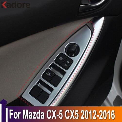For Mazda CX-5 CX5 2012-2016 ABS Matte Door Handle Armrest Trim Car Window Lifter Button Switch Cover Interior Accessories