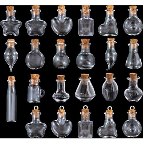 10pcs Drift Bottle Wishing Bottle DIY Gift Perfume Essential Oil Bottles Home Hanging Decoration Craft Transparent Glass Bottle