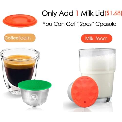ICafilas New Upgrade Reusable Coffee Capsule For Dolce Gusto Coffee Machine Stainless Steel Crema Maker Refillable Milk Capsule