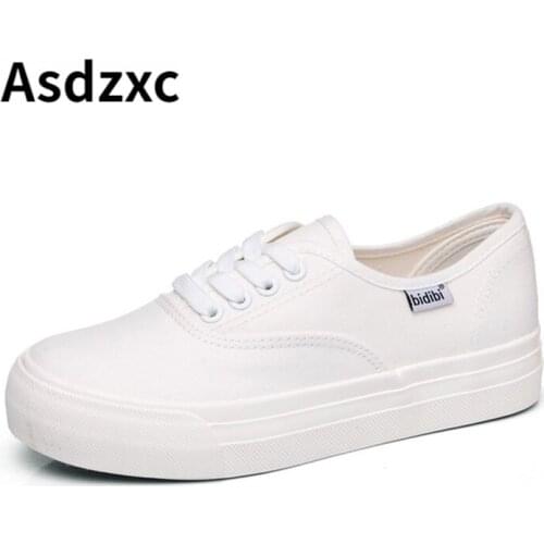 Canvas Shoes Casual Platform Vulcanized shoes Sneakers Flat Mouth Spring Autumn High Quality Fashion white black size 35-40