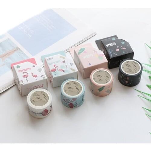 3 cm Wide Flamingo Printing Washi Tape Adhesive Tape DIY Scrapbooking Sticker Label Masking Tape