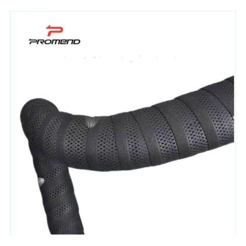 Bicycle Road Bike Bicycle Ribbon PROMEND Balck Mesh Design Non-slip Bartape Soft EVA Sponge Waterproof Black Leather Tape