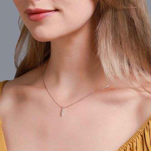 Hot Selling 925 Necklace Simple Geometric Cubic Zircon Choker Shiny Exquisite Clavicle Chain For Women
